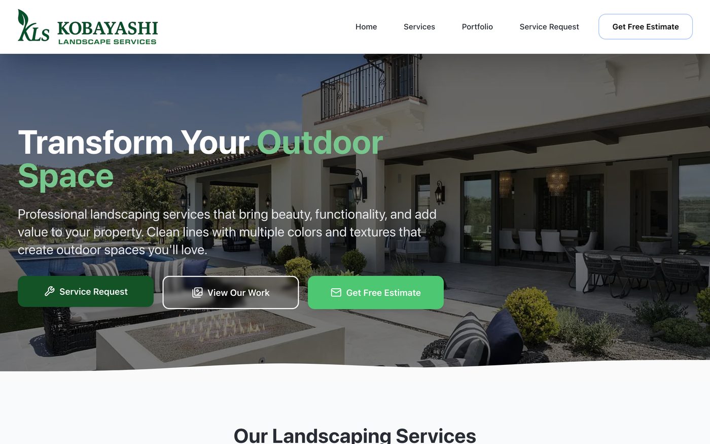 Kobayashi Landscape Services website